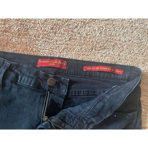 NYDJ Tummy Tuck Jeans Black Bootcut Studded Sides Size 10 Made in USA - Picture 2 of 9